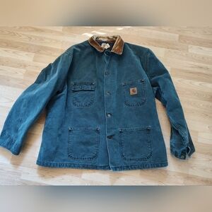 Vintage Carhartt Detroit Jacket XL Green Canvas Blanket Lined 90s. CB0443.